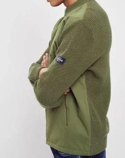 Veste en maille Liseret kaki