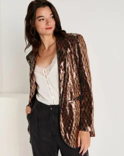 Veste en sequins Louna café