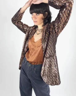 Veste en sequins Louna café