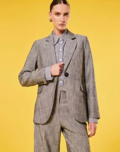 Veste en tissu flammé grise