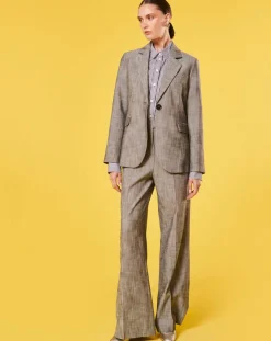 Veste en tissu flammé grise