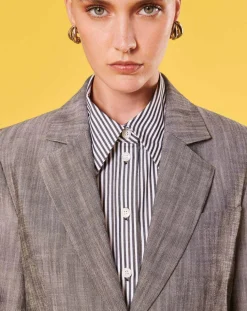 Veste en tissu flammé grise