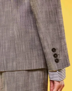 Veste en tissu flammé grise