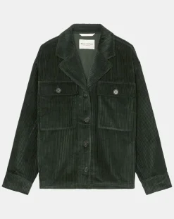 Veste en Velours côtelé 100% Coton Bio vert foncé