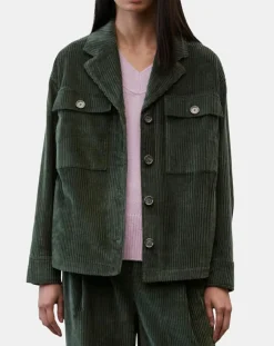 Veste en Velours côtelé 100% Coton Bio vert foncé
