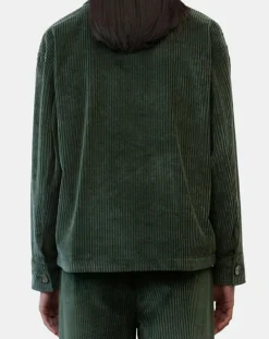 Veste en Velours côtelé 100% Coton Bio vert foncé