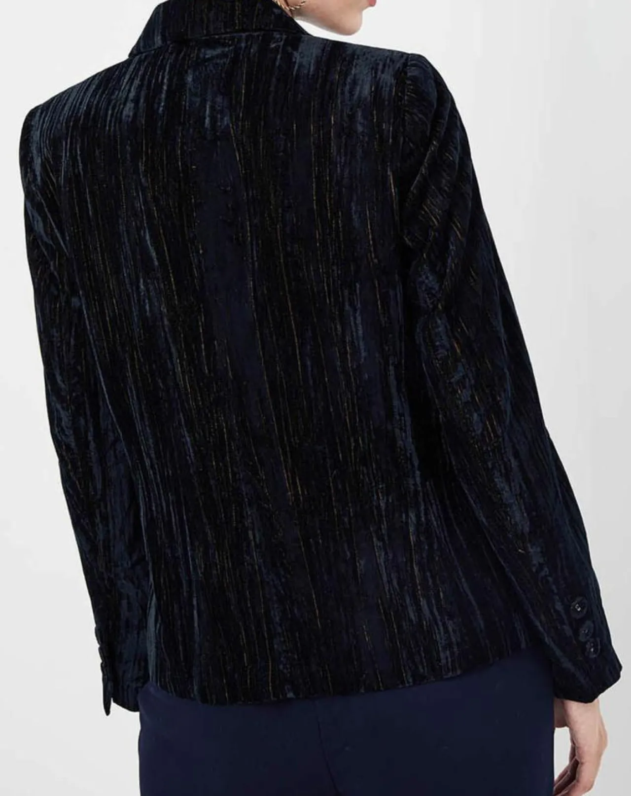 Veste en Velours Panais rayée noire