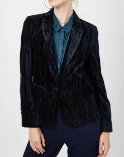 Veste en Velours Panais rayée noire