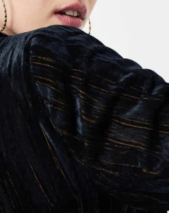 Veste en Velours Panais rayée noire