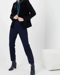 Veste en Velours Panais rayée noire