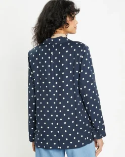 Veste fluide bloom bleue/blanc