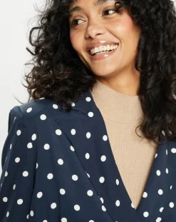 Veste fluide bloom bleue/blanc