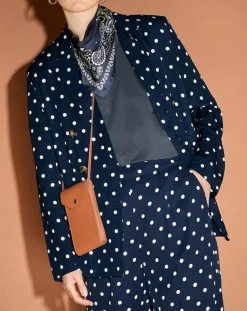 Veste fluide bloom bleue/blanc