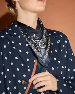 Veste fluide bloom bleue/blanc