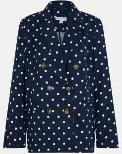 Veste fluide bloom bleue/blanc