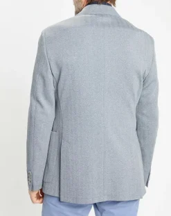 Veste Herigbone à chevrons bleu clair