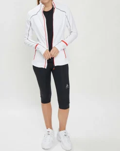 Veste intermédiaire technique Allalin blanc/noir/orange