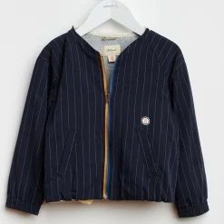 Veste Looper en Coton rayée bleu nuit