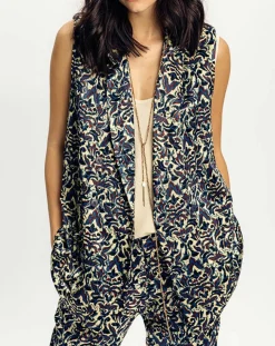 Veste Lou imprimée bleu/crème