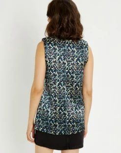 Veste Lou imprimée bleu/crème