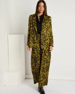Veste Louise satinée imprimée jaune