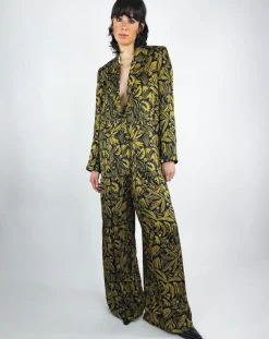 Veste Louise satinée imprimée jaune