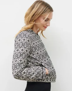 Veste matelassée Athenes imprimée noire