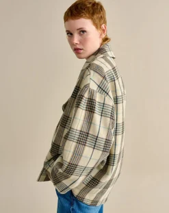 Veste oversize en Laine mélangée Voltaire beige/marron