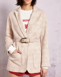 Veste Qornala ecru/rouge