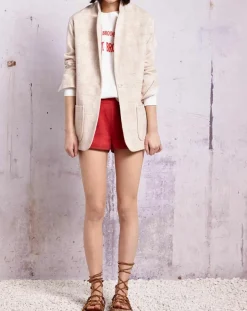 Veste Qornala ecru/rouge