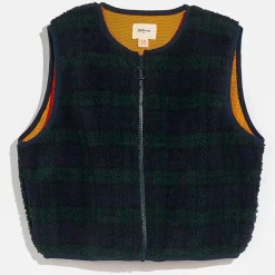 Veste sans manches Alas écossais écru/anthracite