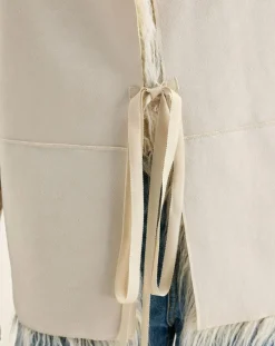 Veste sans manches réversible en fausse fourrure Jaden crème