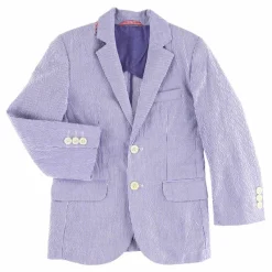 Veste Seersucker en Coton à rayures bleue