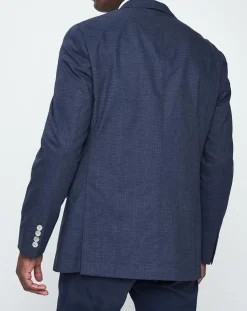 Veste Stretch prince-de-galles bleue