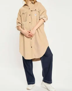 Veste surchemise en Velours milleraies Manitoba Cord beige foncé