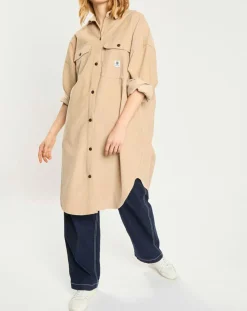 Veste surchemise en Velours milleraies Manitoba Cord beige foncé