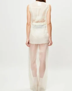 Veste transparente sans manches Esprit d'Atelier en Soie écrue