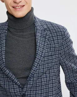 Veste Vichy tricolore bleu/gris