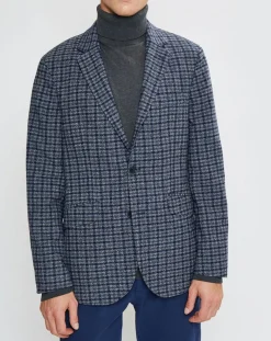 Veste Vichy tricolore bleu/gris