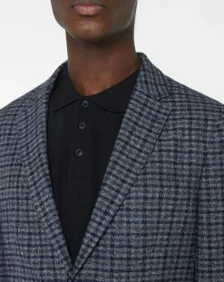 Veste Vichy tricolore bleu/gris