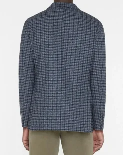 Veste Vichy tricolore bleu/gris