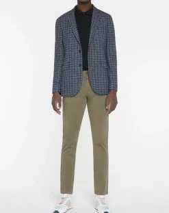 Veste Vichy tricolore bleu/gris