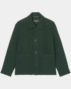 Veste worker en Laine mélangée Manteco verte