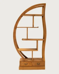 Yin Yang - Bibliothèque en bois massif de teck