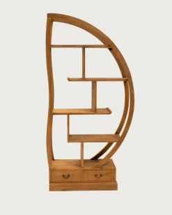 Yin Yang - Bibliothèque en bois massif de teck